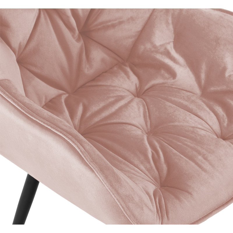 Lot de 4 chaises Tanna velours rose