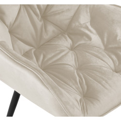 Lot de 4 chaises Tanna velours crème