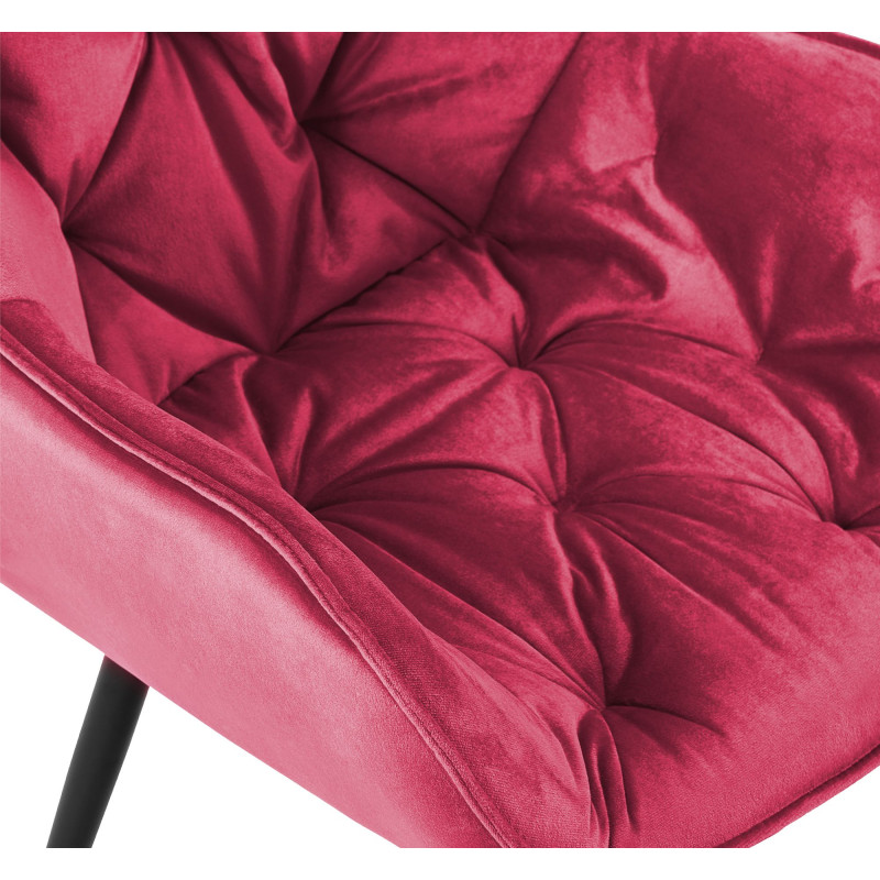 Lot de 4 chaises Tanna velours rouge