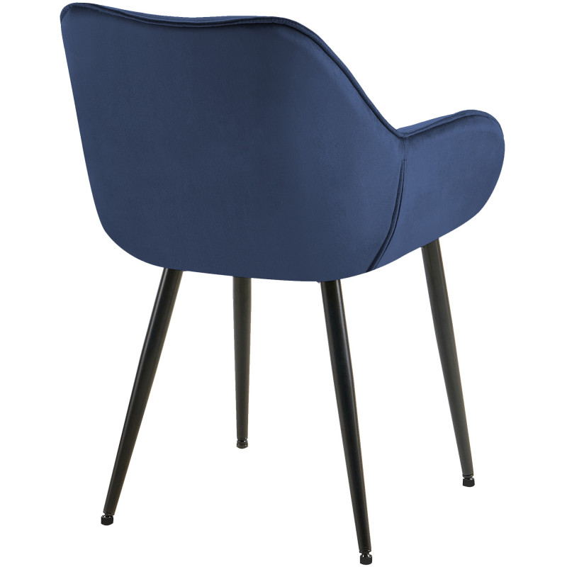 Lot de 4 chaises Tanna velours bleu