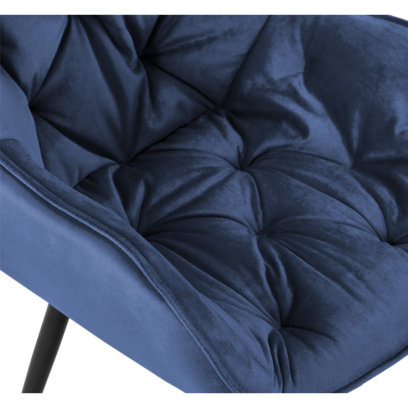 Lot de 4 chaises Tanna velours bleu
