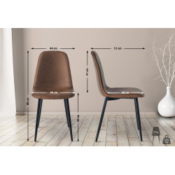 Lot de 4 chaises de salle à manger Napier simili cuir brun