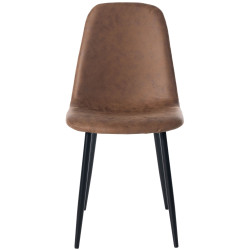 Lot de 4 chaises de salle à manger Napier simili cuir brun