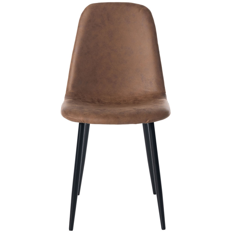 Lot de 4 chaises de salle à manger Napier simili cuir brun