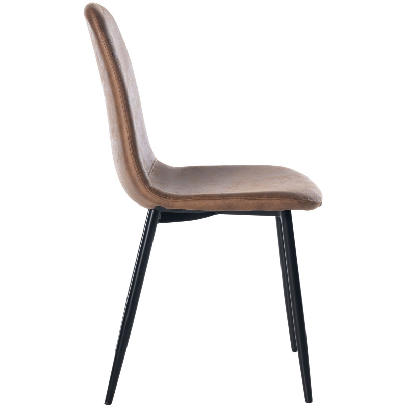 Lot de 4 chaises de salle à manger Napier simili cuir brun