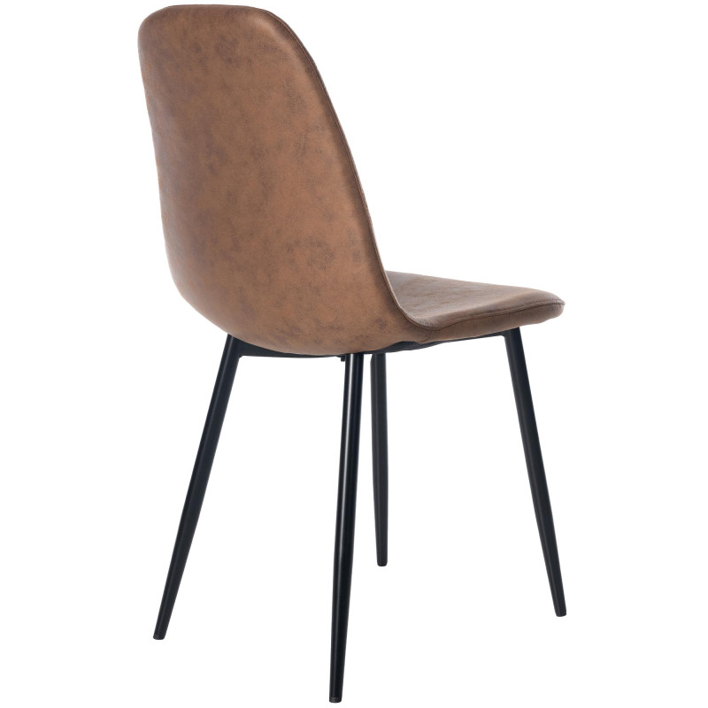 Lot de 4 chaises de salle à manger Napier simili cuir brun