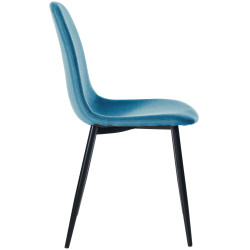 Lot de 4 chaises de salle à manger tissu Napier bleu