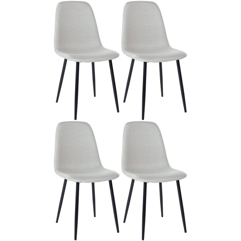Lot de 4 chaises de salle à manger tissu Napier crème