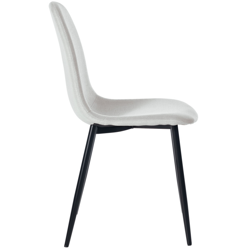 Lot de 4 chaises de salle à manger tissu Napier crème