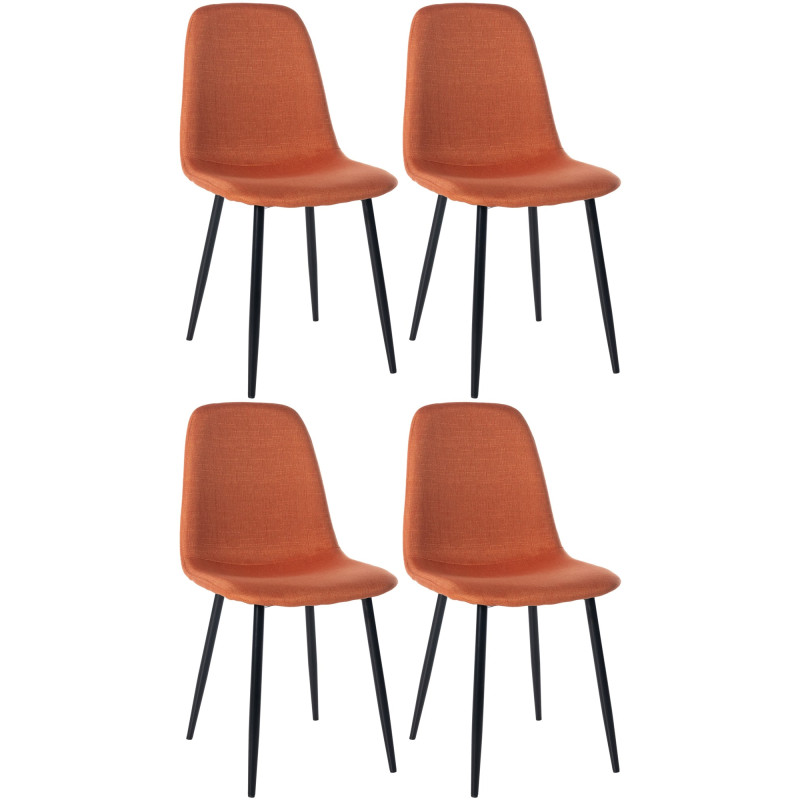 Lot de 4 chaises de salle à manger tissu Napier orange