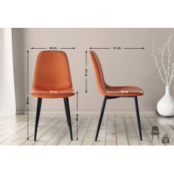 Lot de 4 chaises de salle à manger tissu Napier orange
