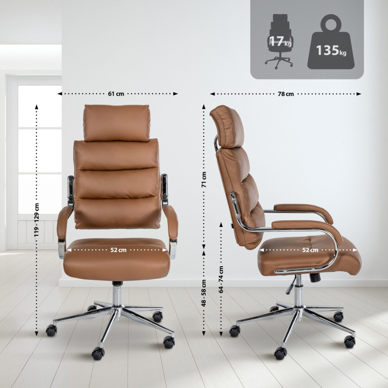 Fauteuil de bureau Campo marron clair