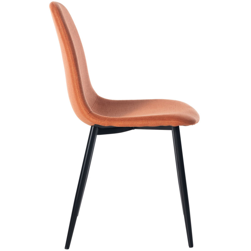 Lot de 4 chaises de salle à manger tissu Napier orange