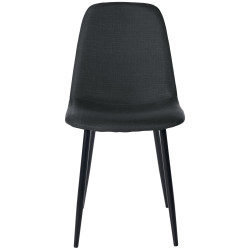 Lot de 4 chaises de salle à manger tissu Napier noir
