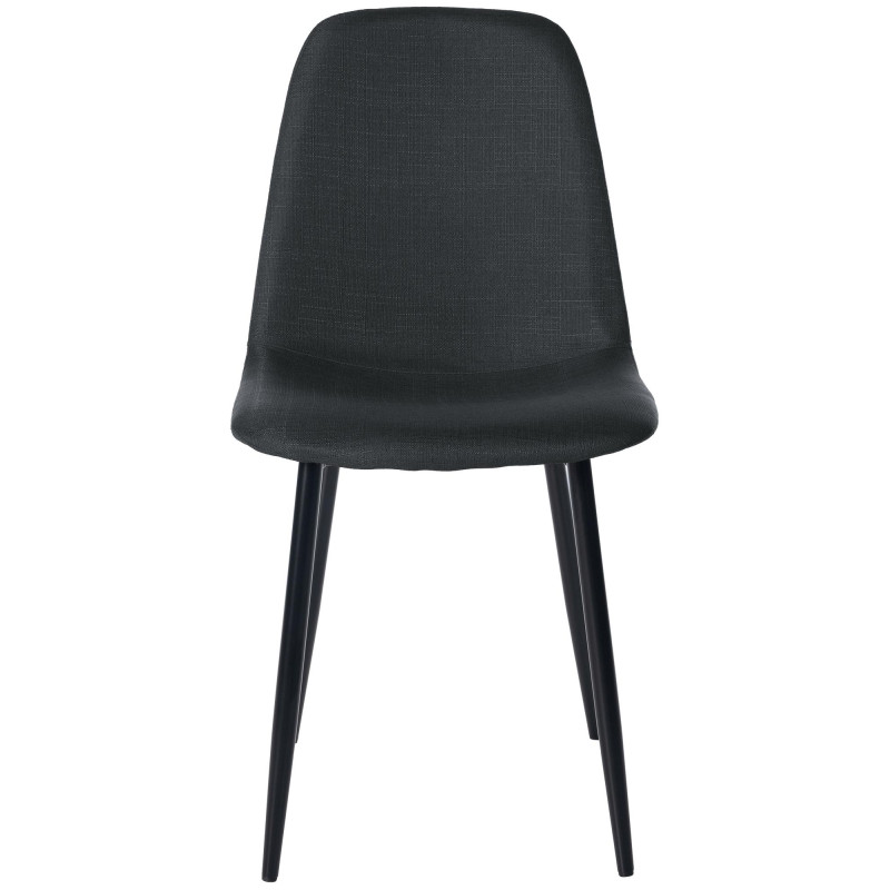 Lot de 4 chaises de salle à manger tissu Napier noir