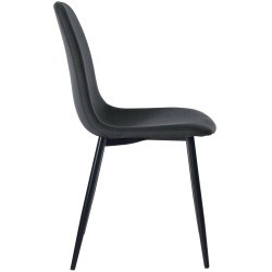 Lot de 4 chaises de salle à manger tissu Napier noir