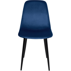 Lot de 4 chaises de salle à manger en velours Napier bleu