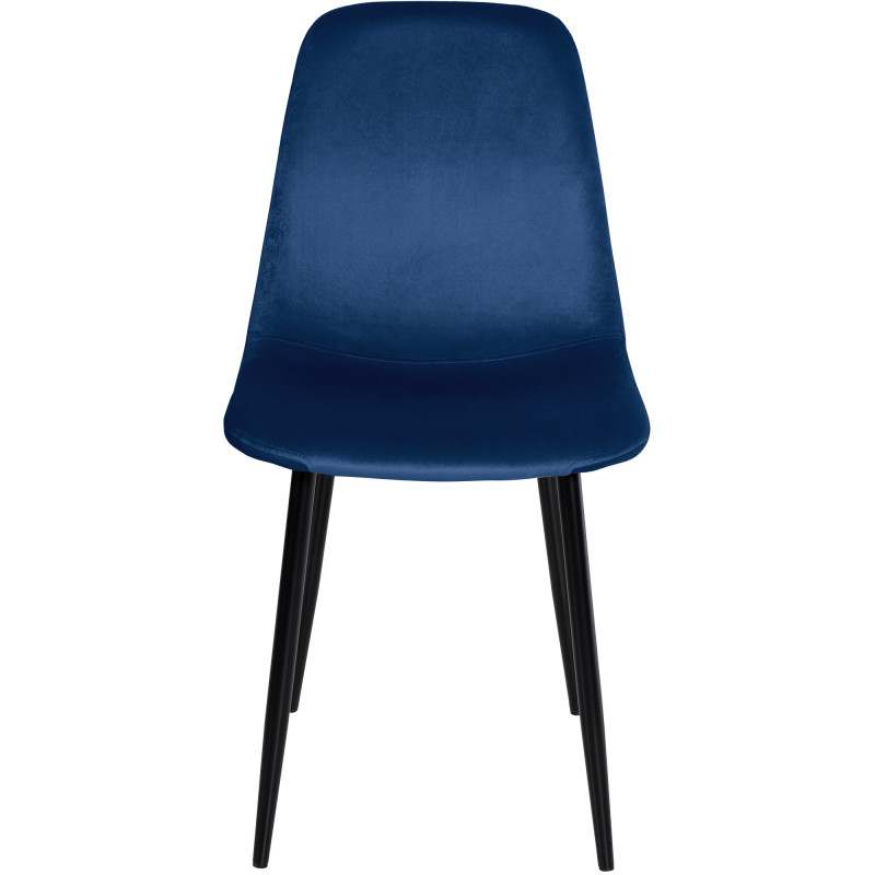 Lot de 4 chaises de salle à manger en velours Napier bleu