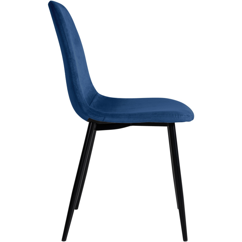 Lot de 4 chaises de salle à manger en velours Napier bleu