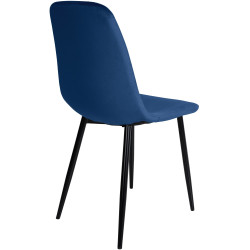 Lot de 4 chaises de salle à manger en velours Napier bleu