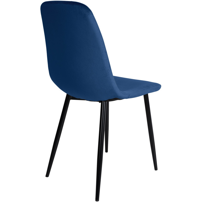 Lot de 4 chaises de salle à manger en velours Napier bleu