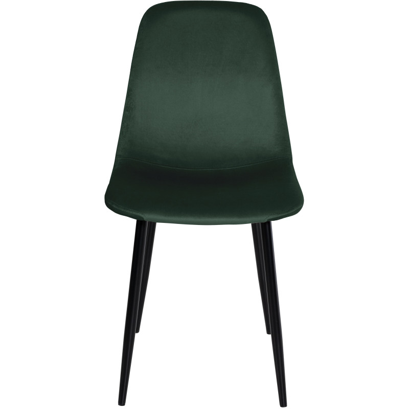 Lot de 4 chaises de salle à manger en velours Napier vert