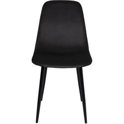 Lot de 4 chaises de salle à manger en velours Napier noir