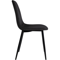 Lot de 4 chaises de salle à manger en velours Napier noir
