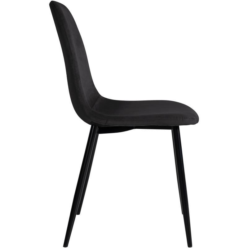 Lot de 4 chaises de salle à manger en velours Napier noir