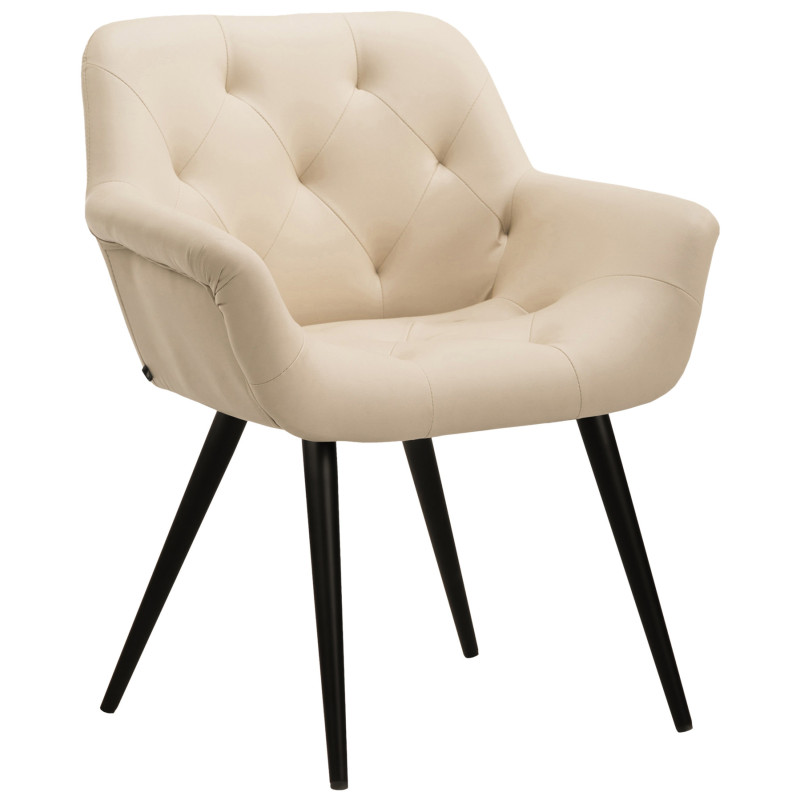 Chaise de salle à manger en simili cuir Langford crème