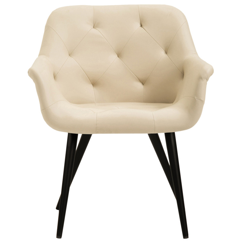 Chaise de salle à manger en simili cuir Langford crème