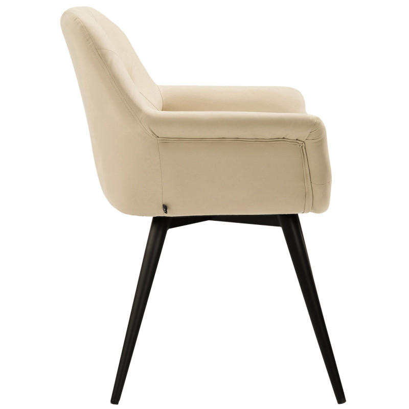 Chaise de salle à manger en simili cuir Langford crème