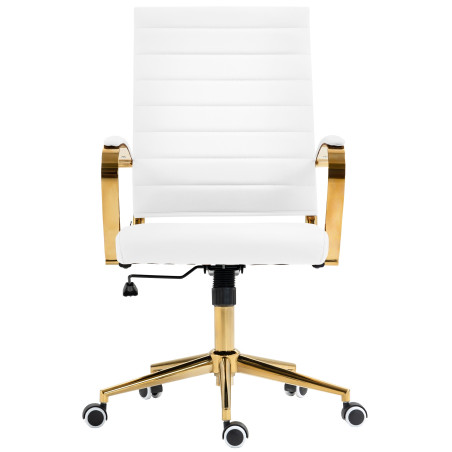 Fauteuil de bureau Havanna, simili cuir blanc
