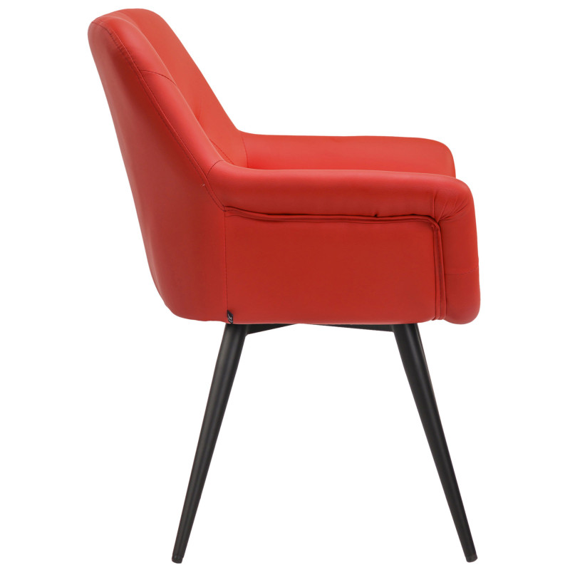 Chaise de salle à manger en simili cuir Langford rouge