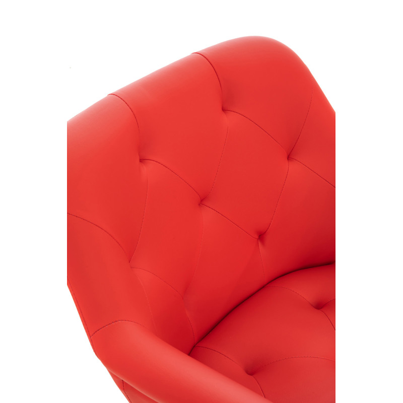 Chaise de salle à manger en simili cuir Langford rouge