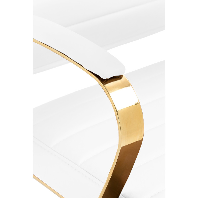 Fauteuil de bureau Havanna, simili cuir blanc