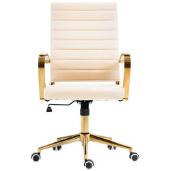 Fauteuil de bureau Havanna simili cuir crème