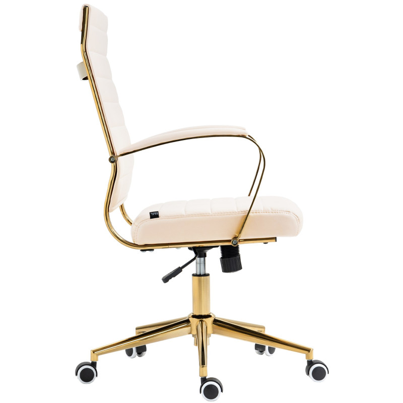Fauteuil de bureau Havanna simili cuir crème