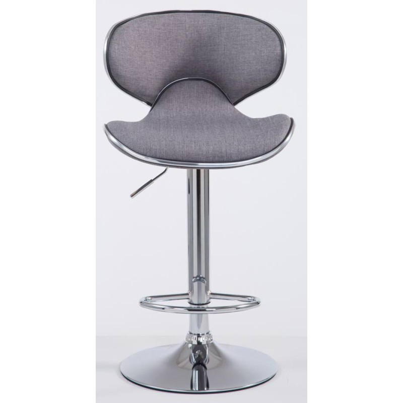 Lot de 2 tabourets de bar Las Vegas V2 tissu chromé gris clair