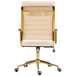 Fauteuil de bureau Havanna simili cuir crème