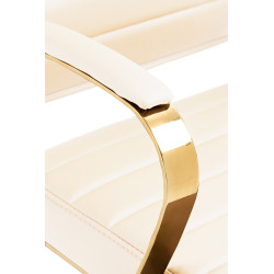 Fauteuil de bureau Havanna simili cuir crème