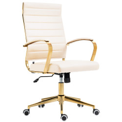 Fauteuil de bureau Havanna simili cuir crème
