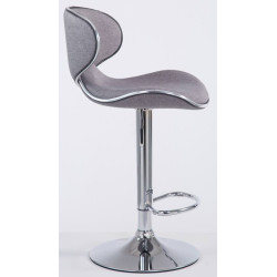 Lot de 2 tabourets de bar Las Vegas V2 tissu chromé gris clair