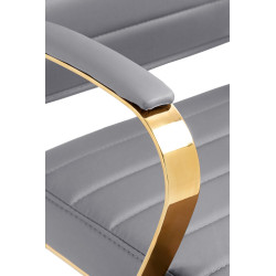 Fauteuil de bureau Havanna, similicuir gris