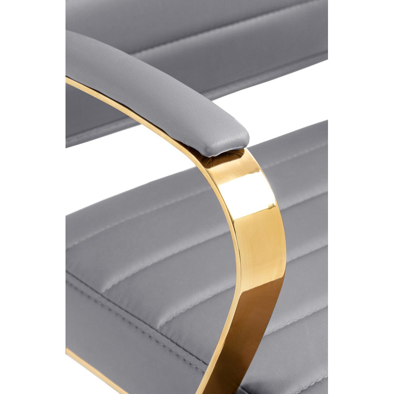 Fauteuil de bureau Havanna, similicuir gris