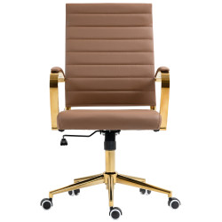 Fauteuil de bureau Havanna, simili cuir marron clair