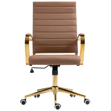 Fauteuil de bureau Havanna, simili cuir marron clair