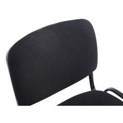 Lot de 4 chaises XL Ken tissu noir