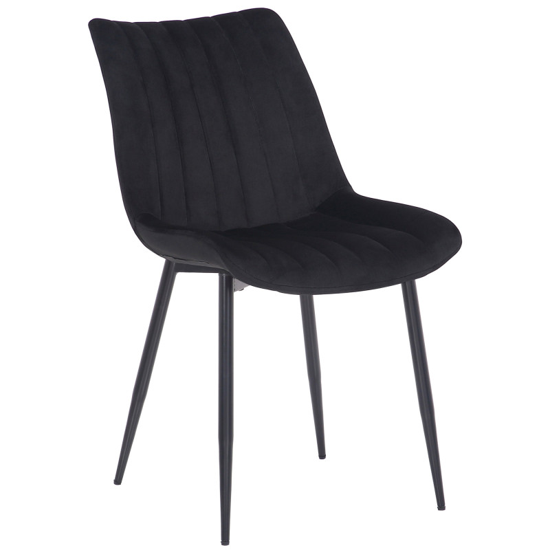 Lot de 2 chaises Rahden en velours noir