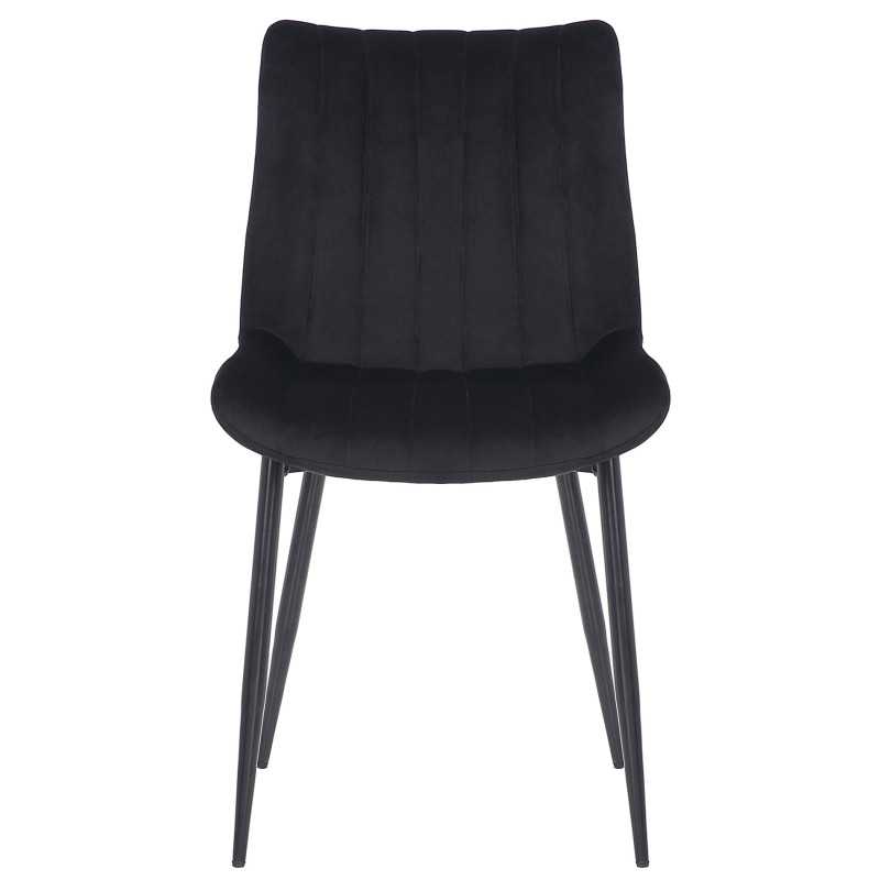 Lot de 2 chaises Rahden en velours noir